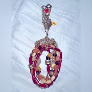 Brown tones, beaded elastic bracelet